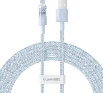 Kabllo Baseus Gem USB në IP, 2.4A, 2 m, Blu