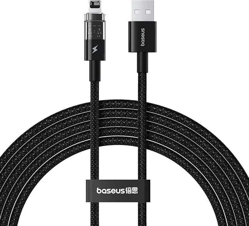 Kabllo karikimi Baseus Gem USB në IP 2.4A, 2 m, E zezë - 1