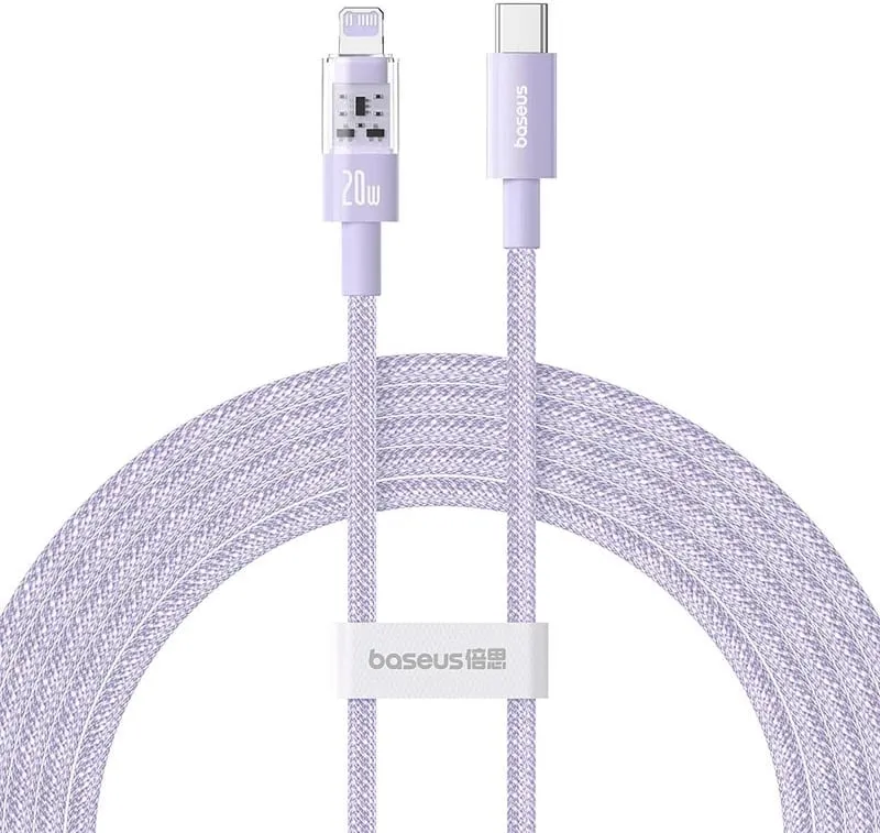 Kabllo Baseus Gem USB-C në iP, 2 m, 20 W, Vjollcë - 1