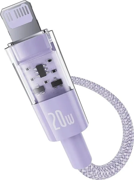 Kabllo Baseus Gem USB-C në iP, 2 m, 20 W, Vjollcë - 2