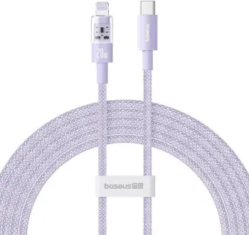 Kabllo Baseus Gem USB-C në iP, 2 m, 20 W, Vjollcë