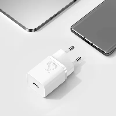 Karikues Baseus Super Si Quick 1C, USB-C, 25W, i bardhë + kabllo USB-C - USB-C, 3A, 1m, e bardhë - 7