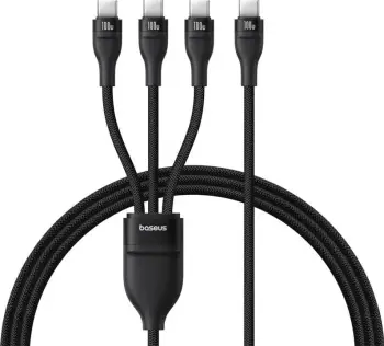 Kabllo Baseus Flash Series Type C në C+C+C, 480 Mbps, 1.5 m, E zezë