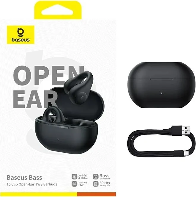 Kufje Baseus Bass 15 Clip Open Ear, True Wireless Stereo (TWS), Bluetooth, Bardhë - 8