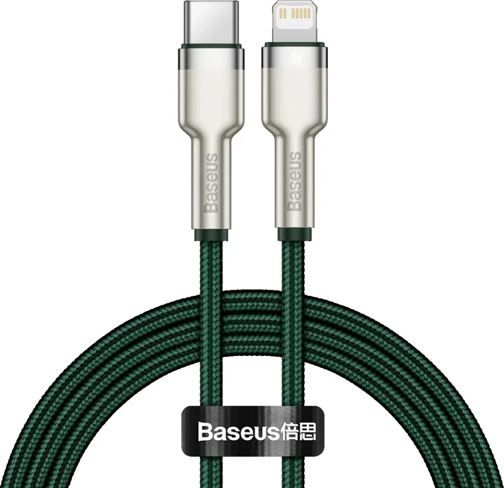 Kabëll Baseus Cafule, Lightning në USB-C, 20W, 2m, gjelbër - 1