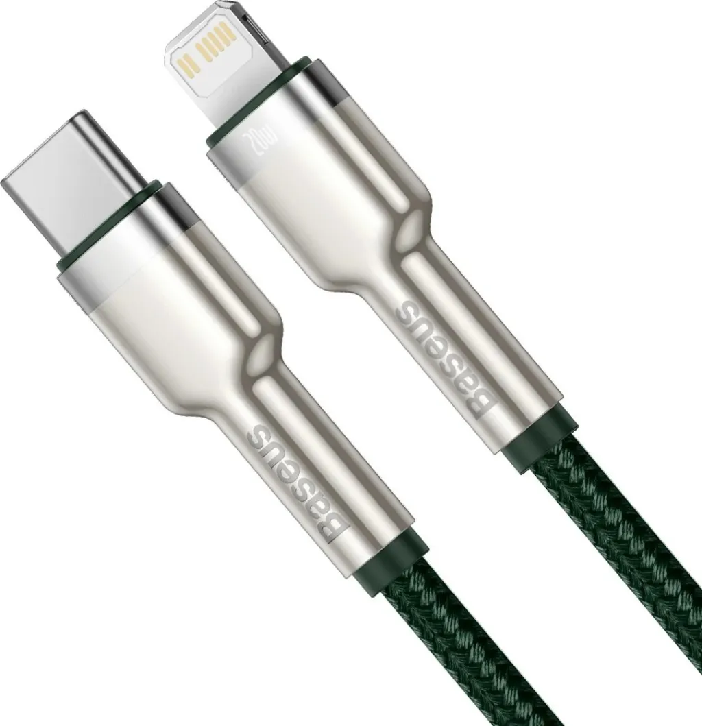 Kabëll Baseus Cafule, Lightning në USB-C, 20W, 2m, gjelbër - 2