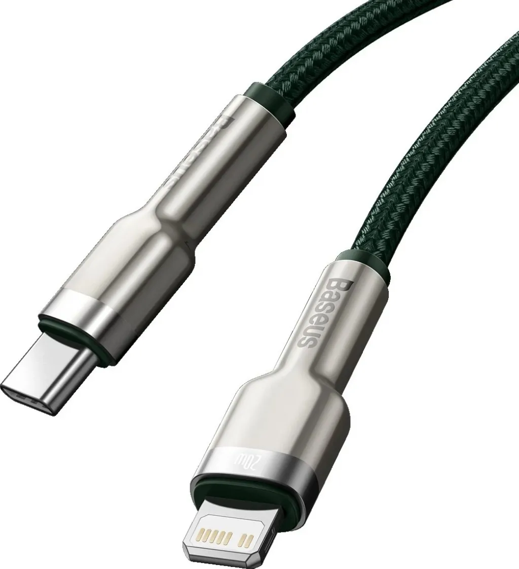 Kabëll Baseus Cafule, Lightning në USB-C, 20W, 2m, gjelbër - 3