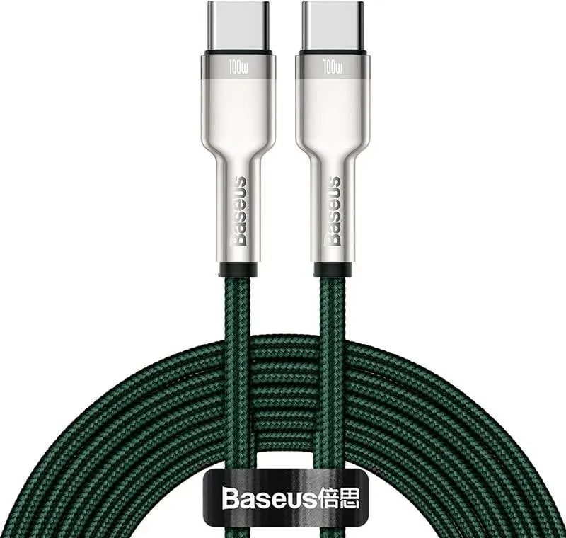 Kabllo USB-C në USB-C Baseus Cafule, 100W, 2m, e gjelbër - 1