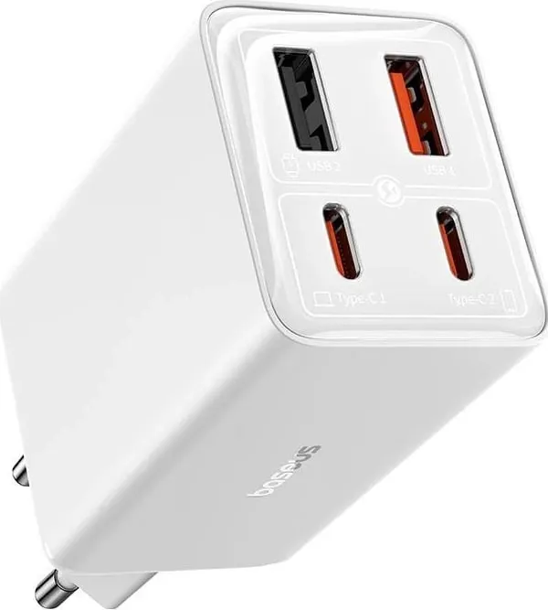 Karikues Baseus GaN6 Pro, 2xUSB-C + 2xUSB, 65W, i bardhë - 1