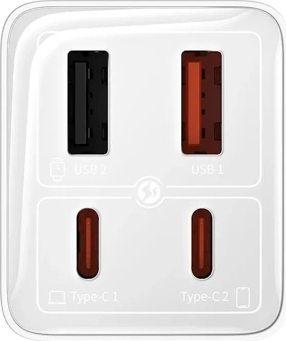 Karikues Baseus GaN6 Pro, 2xUSB-C + 2xUSB, 65W, i bardhë - 3