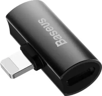 Adapter Baseus L46, me dy dalje Lightning, ngjyrë e zezë