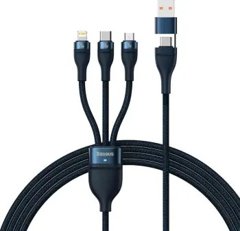 Kabllo karikimi Baseus Flash Series Two for three UC to MLC, 100W, 1.5m, blu
