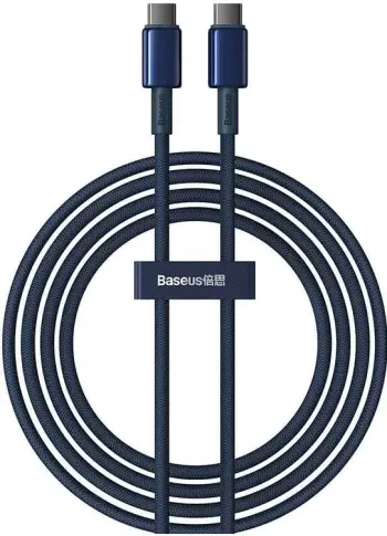 Kabëll Baseus Tungsten Gold USB-C/USB-C, 100W, 2m, ngjyrë blu