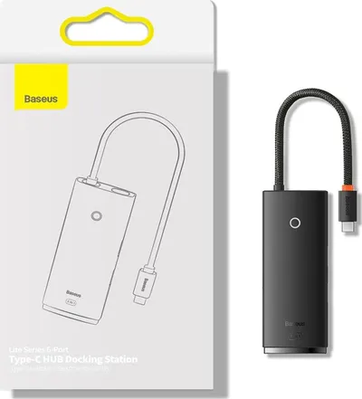 Dock USB C Baseus Lite Series WKQX050102, 6 në 1, HDMI 4K, gri - 4