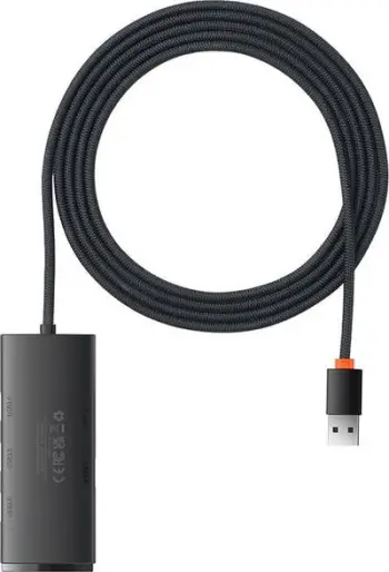 Adapter HUB BASEUS WKQX030201, USB A në 4x USB 3.0, kabllo 2m, i zi