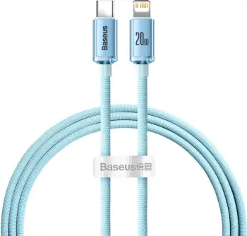 Kabllo karikimi Baseus BSU3637, USB C në Lightning, 1.2m, blu e hapur