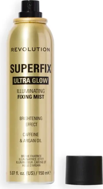Fiksues për grim Revolution Spray Superfix Ultra Glow, Caffeine & Argan oil, 150ml