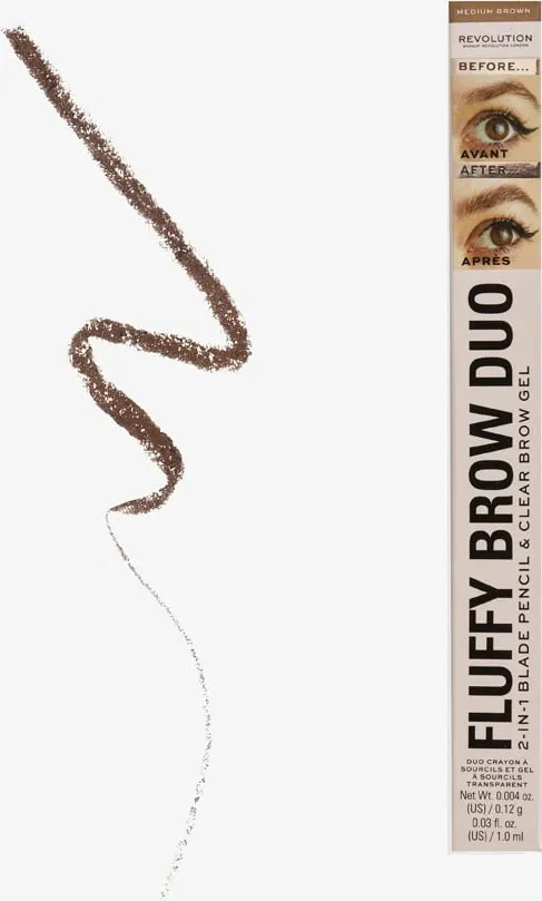 Revolution - Eyebrow pencil Fluffy Brow Filter Duo - MEDIUM BROWN - 1