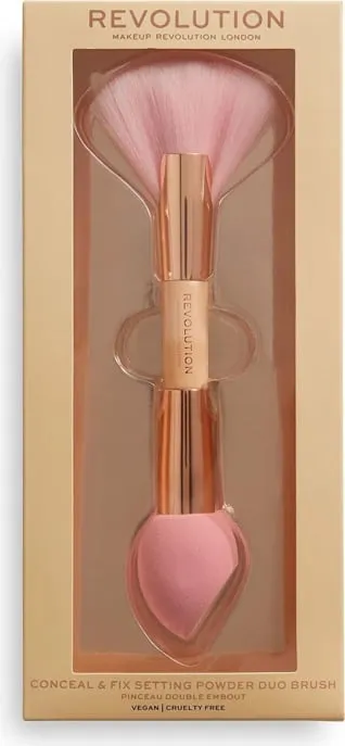 Revolution Conceal & Fix Setting Powder Duo Brush - 1