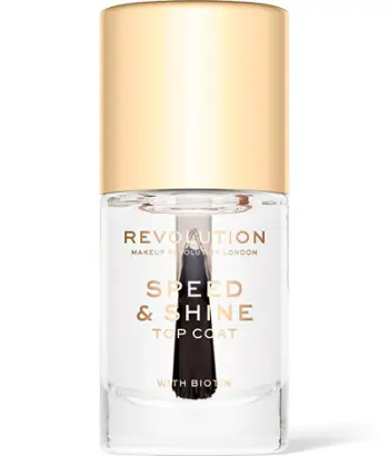 Llak për thonj Revolution Speed ​​& Shine Top Coat, 10 ml