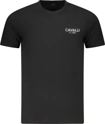 Maicë për meshkuj CAVALLI CLASS me menge të shkurta, e zezë