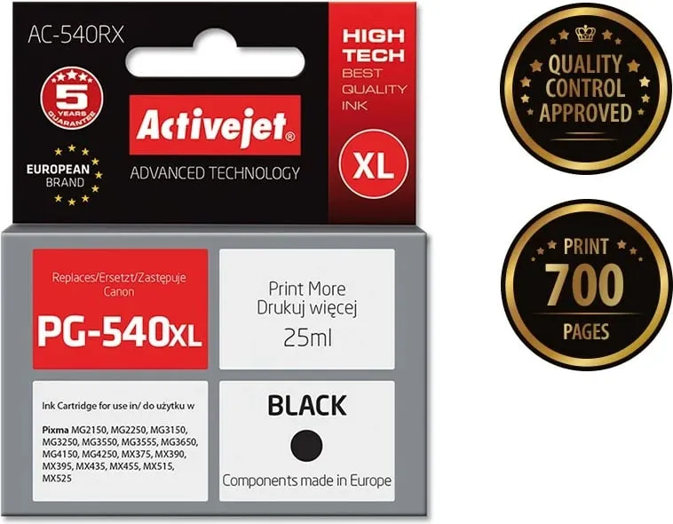 Ngjyrë për printer Activejet AC-540RX PG-540XL, e zezë - 2