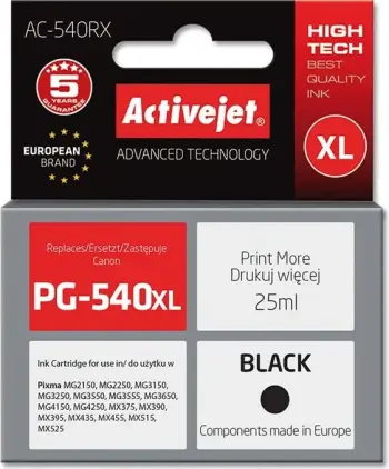 Ngjyrë për printer Activejet AC-540RX PG-540XL, e zezë