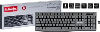 Tastierë wireless Activejet K-3803SW, 1x AAA, e zezë