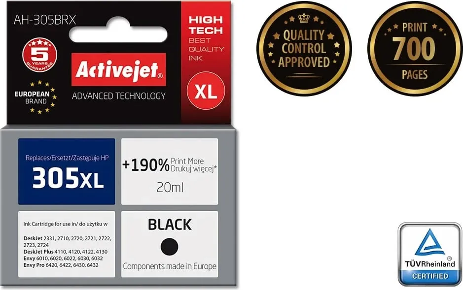 Ngjyrë për printer Activejet AH-305BRX, 20ml, e zezë - 2