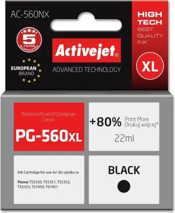 Ngjyrë për printer Activejet AC-560NX, 22ml, Canon PG-560XL, e zezë