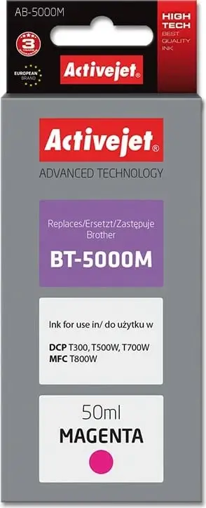 Ngjyrë printeri Activejet AB-5000M, 50ml, zëvendësues për Brother BT-5000M, magenta