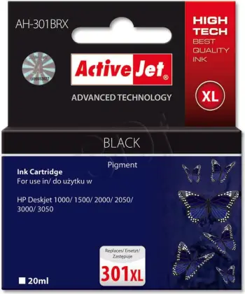 Ngjyrë për printer Activejet AH-301BRX / CH563EE Nr. 301XL, e zezë