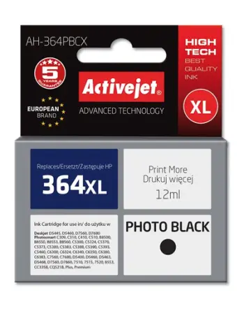 Ngjyrë për printer Activejet AH-364PBCX (zëvendësim për HP 364XL CB322EE), 12 ml, e zezë