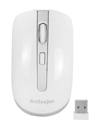 Maus Activejet AMY-320WS, RF Wireless, i argjendtë / i bardhë - 1