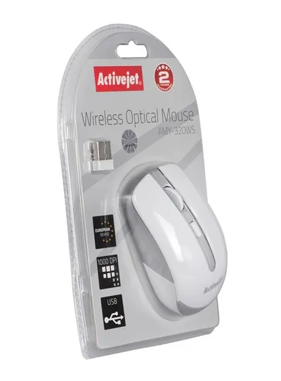 Maus Activejet AMY-320WS, RF Wireless, i argjendtë / i bardhë - 4