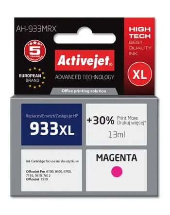 Ngjyrë për printer Activejet AH-933MRX (zëvendësim për HP 933XL CN055AE), 14 ml, vjollcë