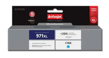 Ngjyrë për printer Activejet AH-971CRX (zëvendësim për HP 971XL CN626AE), 105 ml, e kaltër