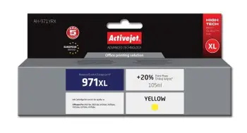 Ngjyrë për printer Activejet AH-971YRX (zëvendësim për HP 971XL CN628AE), 105 ml, e verdhë