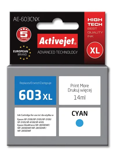 Ngjyrë për printer Activejet AE-603CNX (zëvendësim për Epson C13T03A24), 14 ml, e kaltër - 1