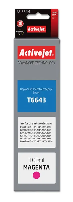 Ngjyrë për printer Activejet AE-664M (zëvendësim për Epson T6643), 100 ml, vjollcë