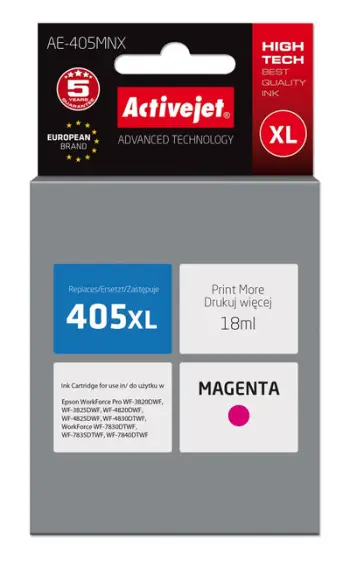 Ngjyrë për printer Activejet AE-405MNX (zëvendësim për Epson 405XL C13T05H34010), 18 ml, vjollcë