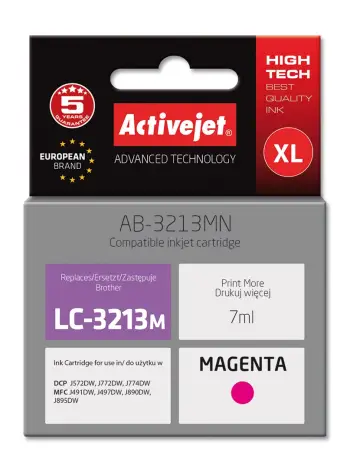 Ngjyrë për printer Activejet AB-3213MN (zëvendësim për Brother LC3213M), 7 ml, vjollcë