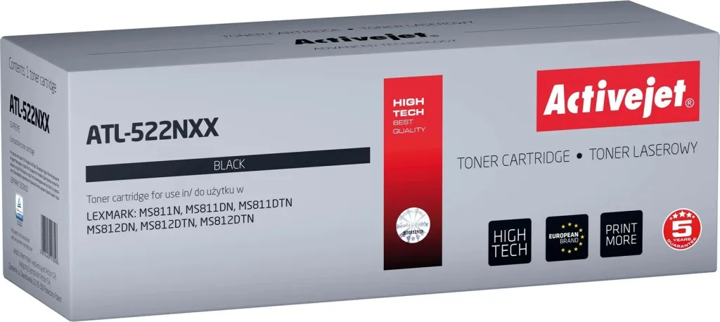 Toner zëvendësues Activejet ATL-522NXX për printer Lexmark, i zi - 1
