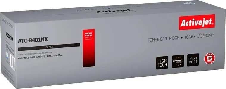 Toner zëvendësues Activejet ATO-B401NX për printer Oki, i zi - 1