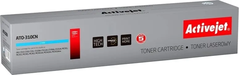 Toner zëvendësues Activejet ATO-310CN për printer OKI, e kaltër - 1