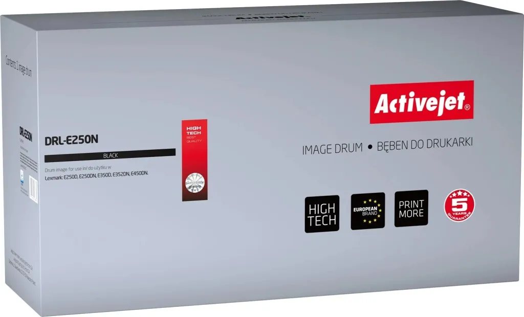 Toner zëvendësues Activejet DRL-E250N, për printer Lexmark E250X22G, e zezë - 1