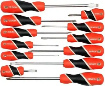 Set kaçavidash YATO YT-25967, çelik, dorezë e zezë/kuqe, 12 copë