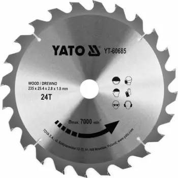 Disk prerës Yato, 235 mm, 24 dhëmbë