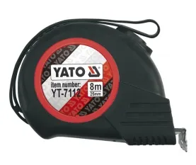 Metër Yato Roll-up, 8 metra, 25 mm, e zezë - 1