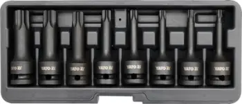 Set i majeve shpuese Yato YT-1065, 1/2", T30-T80, 8 copë